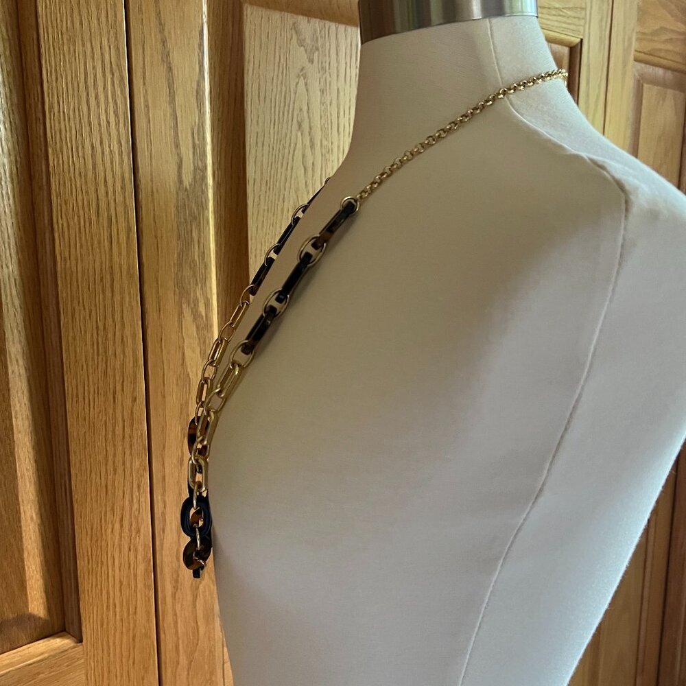 Talbots -- Tortoise Shell Long Link Necklace -- E… - image 4